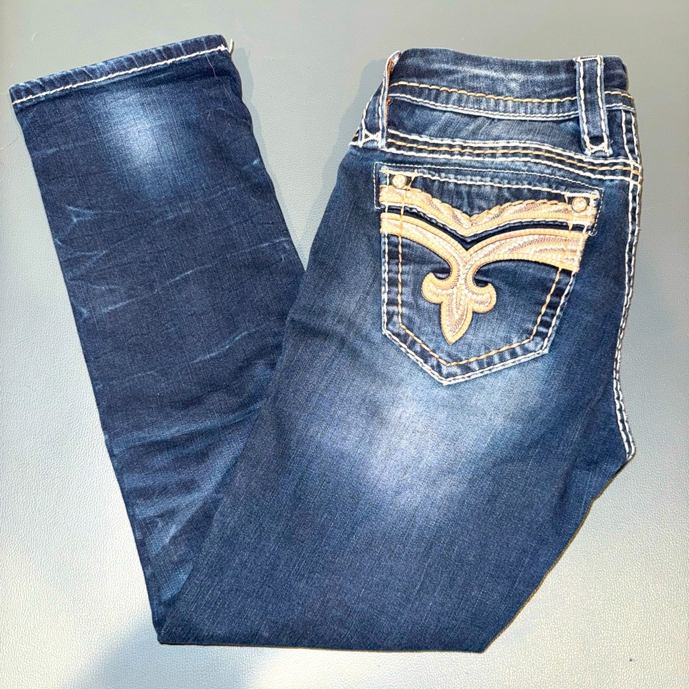 Rock Revival Dark Blue Capri